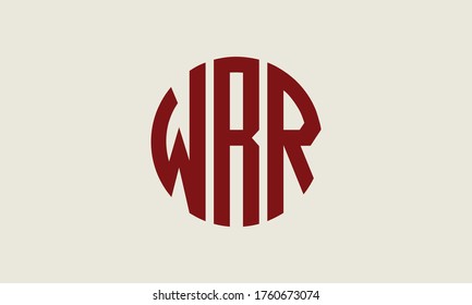 Plantilla de logotipo de marca vectorial de la letra monográfica WRR Circle Emblem Resumen
