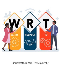 WRT - With Respect To acronym. business concept background. vector illustration concept with keywords and icons. lettering illustration with icons for web banner, flyer, landing pag 
