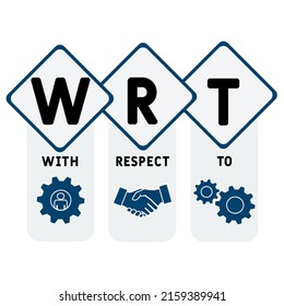 WRT - Con respecto al acrónimo. fondo de concepto de negocio. concepto de ilustración vectorial con palabras clave e iconos. ilustración con iconos para banner web, volante, página de inicio 