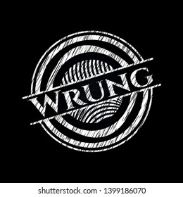 Wrung chalk emblem. Vector Illustration. Detailed.