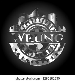 Wrung on grey camouflage pattern