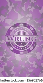 Wrung pink on camo pattern. Vector Illustration. Detailed.