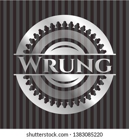 Wrung silvery emblem or badge. Vector Illustration. Mosaic.