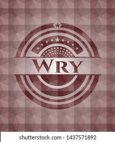 Wry red geometric badge. Seamless.
