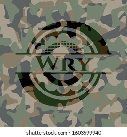 Wry written on a camo texture. Vector Illustration. Detailed.