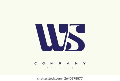 WS Abstract Geometric Logo Design. Modern and elegant logo design with simplistic typography elements, showcasing branding excellence.