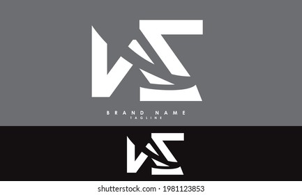 Letras alfabetas WS Iniciales Logotipo de monograma SW, W y S