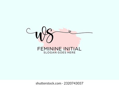 Monograma de belleza de WS y elegante logo de diseño para escritura a mano de marca inicial, boda, moda, floral y botánica con plantilla creativa.