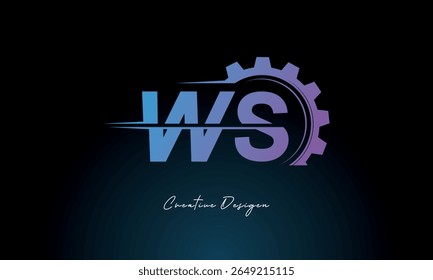 WS Gear Fusion Logo – Industrial Tech-Inspired Letter mark Futuristic Industrial Letter Mark Design for Technology and Engineering Brands.