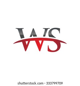 WS initial company red swoosh logo
