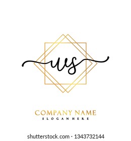 WS Initial Handwriting logo template vector