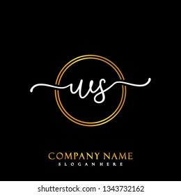 WS Initial Handwriting logo template vector