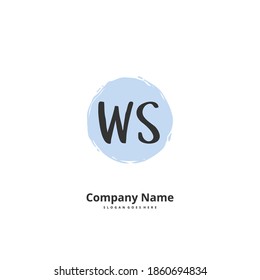 WS Initial handwriting and signature logo design with circle. Beautiful design handwritten logo for fashion, team, wedding, luxury logo.