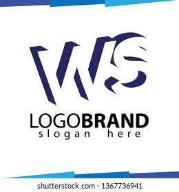 WS Initial Letter logo in negative space vector template