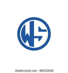 WS initial letters circle business logo blue