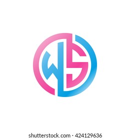 WS initial letters looping linked circle logo pink blue