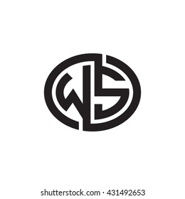 WS initial letters looping linked ellipse monogram logo