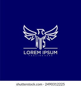 WS initial monogram for business logo with eagle image