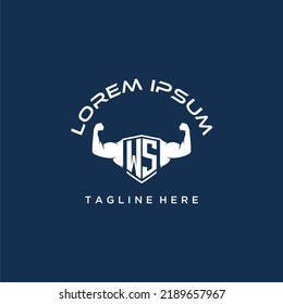 WS-Erstmonogramm für Fitness- oder Fitnesslogos mit kreativem Design
