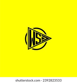 WS initial monogram logo with triangle style design