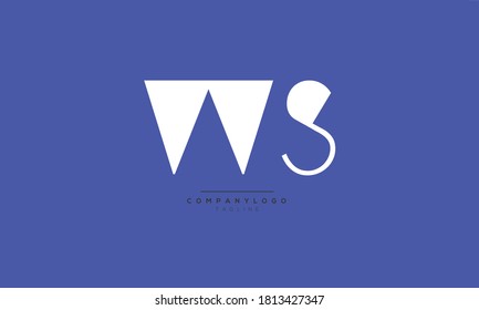 Diseño del logotipo del alfabeto de texto con letras monográficas WS iniciales