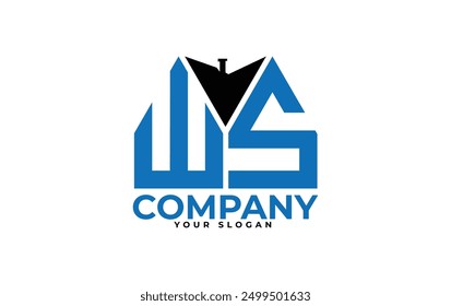 
WS Buchstaben kreative Immobilien Vektor Logo-Design.