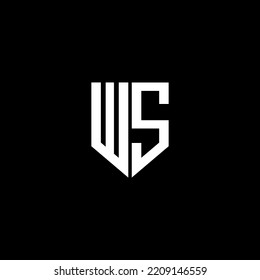 WS letter logo design with black background in illustrator. Vector logo, calligraphy designs for logo, Poster, Invitation, etc.
