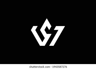 WS letter logo design on luxury background. SW monogram initials letter logo concept. WS icon design. SW elegant and Professional white color letter icon design on black background.