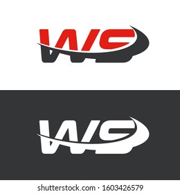WS letter logo design vector