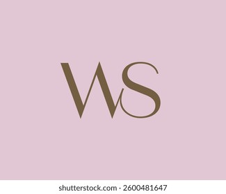 WS letter logo icon design. Classic style luxury initials monogram.