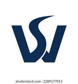 Plantilla de logotipo de letra WS 2