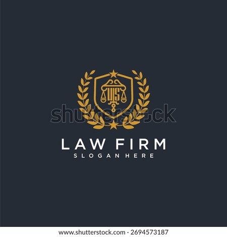 WS letter monogram logo for lawfirm with pillar and leaf image design