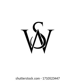 ws letter original monogram logo design