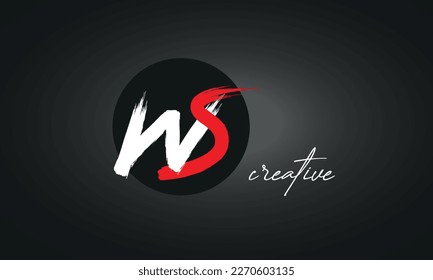 WS Letters Brush Paint Logo icon, Elegant Vector Design