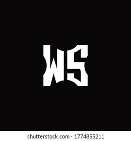 WS Logo monogram with pieces cut elements design template