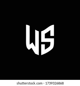 Ws Logo Monogram Shield Shape Design Stock Vector (royalty Free 