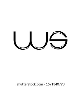 WS Logo monogram with slice rounded modern design template isolated on white background