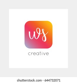 WS logo, vector. Useful as branding, app icon, alphabet combination, clip-art.
