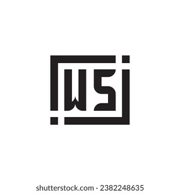 WS minimalist geometric symbol logo in high quality professional design that will print well across any print media