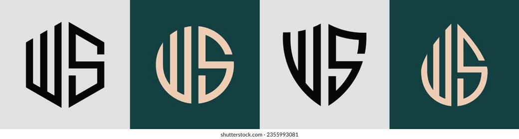 WS modern initial letter logo design vector bundle. It will be suitable for which company or brand name start those initial.