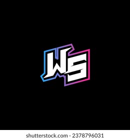 WS monogram logo design with abstract shape concept in vector