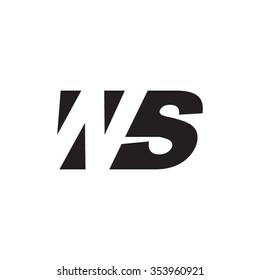WS negative space letter logo