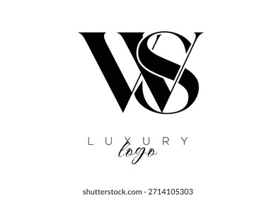 WS Serif Letter Monogram Typography Logo for Elegant Premium Branding Identity
