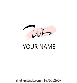ws Signature initial logo template vector for business and company identity
