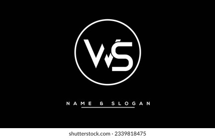 Monograma del logotipo de las letras abstractas de WS, SW