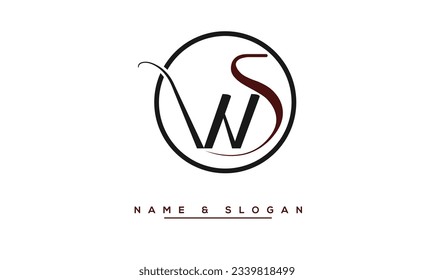 Monogramm für abstrakte WS-Zeichen, SW-Abstrakte Buchstaben