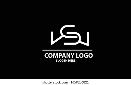 WS SW abstract vector logo monogram tenmplate