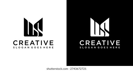 WS or SW initial letter logo design vector
