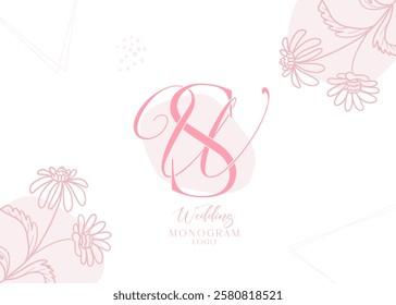 WS SW initial wedding monogram logo, wedding logo design, custom wreath wedding logo