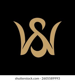 WS or SW logo with a luxurious design appearance